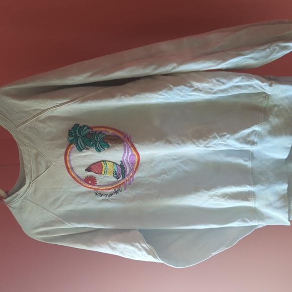 California vintage tie dye embroidered Malibu beachy sweatshirt XL - Picture 1 of 5